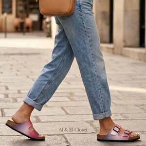 Birkenstock Vegan Arizona Sandals Pink Ombre Women’s EU 38 US 7 New With Tags